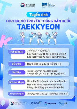 LỚP HỌC TAEKKYEON TẠI VIỆT NAM VỚI GIÁO VIÊN HÀN QUỐC