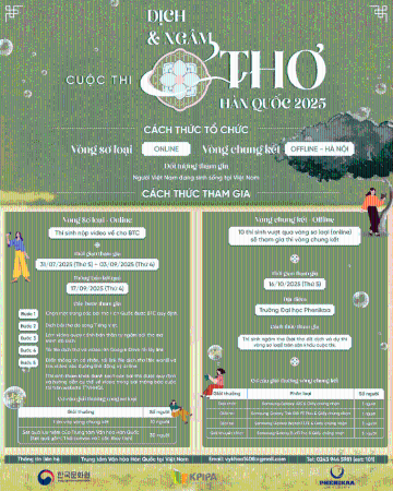 THÔNG BÁO CUỘC THI DỊCH VÀ NGÂM THƠ HÀN QUỐC 2025