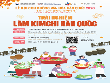 ĐĂNG KÝ THAM GIA TRẢI NGHIỆM LÀM KIMCHI TẠI <LỄ HỘI CON ĐƯỜNG VĂN HÓA HÀN QUỐC 2026> cùng CJ Foods